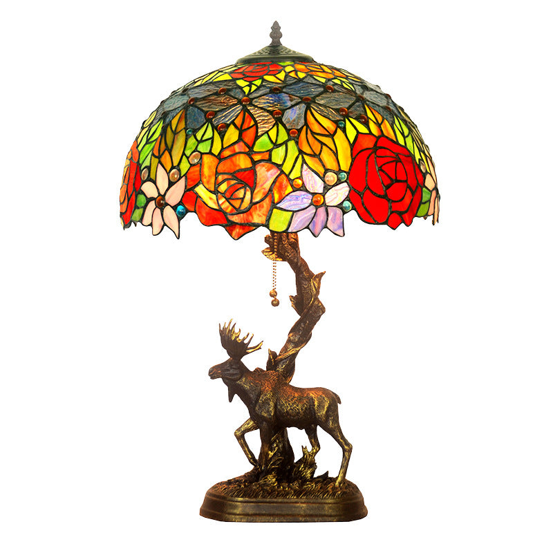 Tiffany Style Rose 16 Inches Table Lamp Stained Glass RT022803