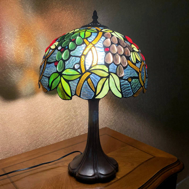 Tiffany Style Grape 12 Inches Table Lamp Stained Glass GT022416