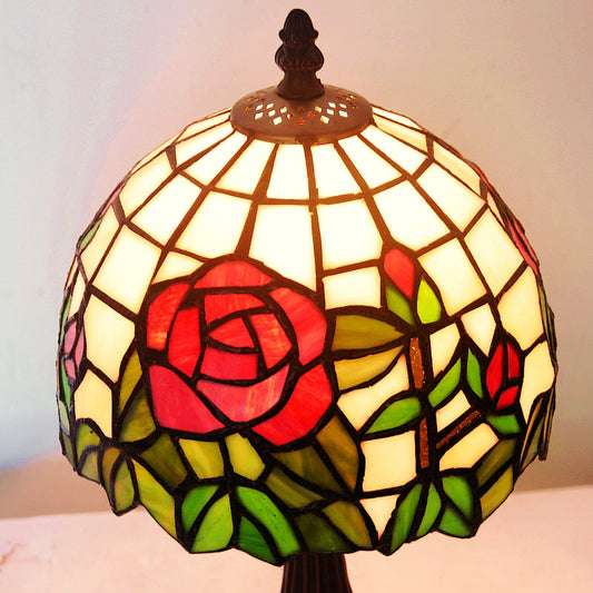 Tiffany Style Rose 8 Inches Table Lamp Stained Glass RT022408