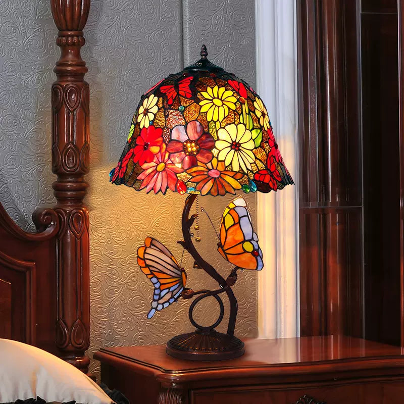 Tiffany Style Butterfly 16 Inches Table Lamp Stained Glass BT022504