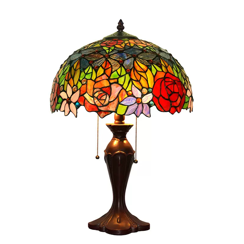 Tiffany Style Rose 16 Inches Table Lamp Stained Glass RT0222507