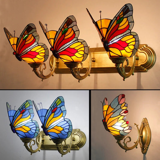 FUMAT Tiffany Style Butterfly 12 Inches Wall Lamp BW021101