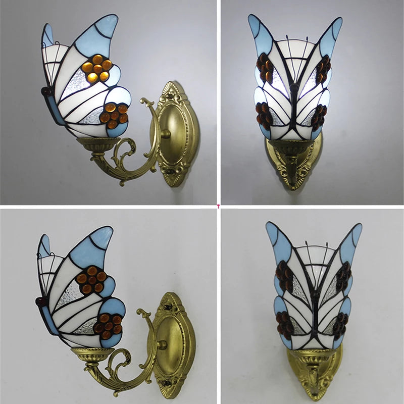 FUMAT Tiffany Style Butterfly 12 Inches Wall Lamp BW021101