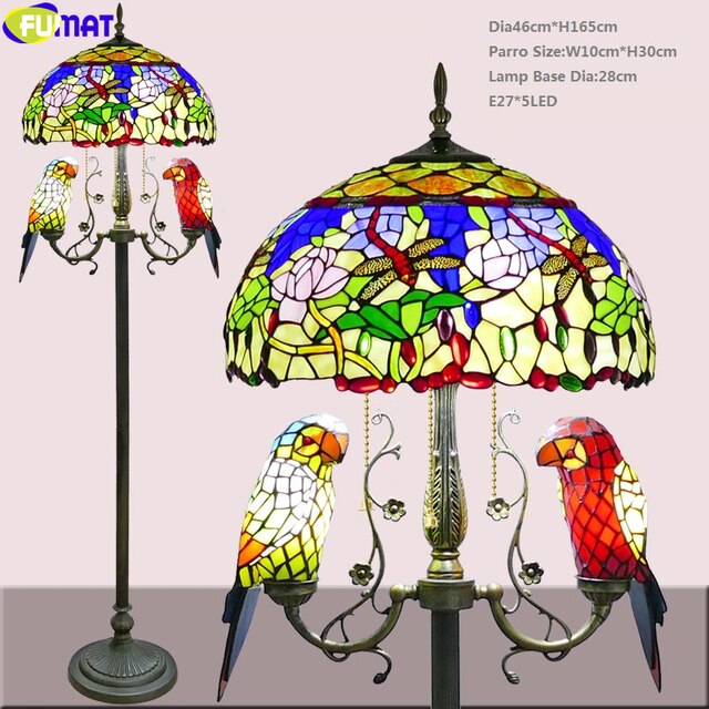 Tiffany Style Parrot 18-20 Inches Floor Lamp Stained Glass PF020910