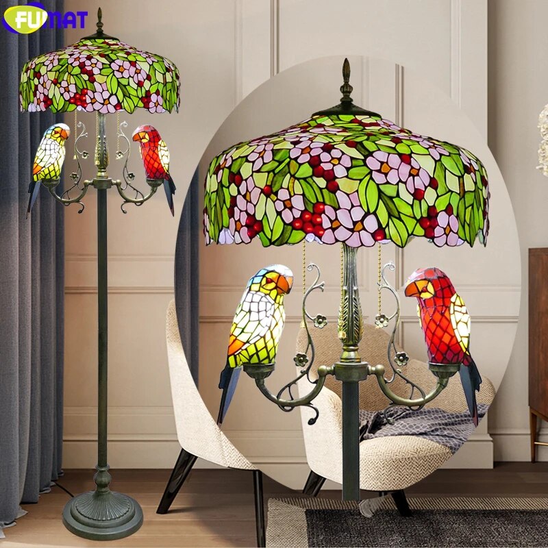 Tiffany Style Parrot 18-20 Inches Floor Lamp Stained Glass PF020910