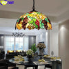 FUMAT Tiffany Style Grape Leaf 12-20 Inches Ceiling Lamp Stained Glass GC020906