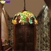 FUMAT Tiffany Style Grape Leaf 12-20 Inches Ceiling Lamp Stained Glass GC020906