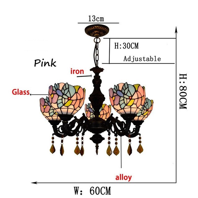 FUMAT Tiffany Style Grape 24 Inches Ceiling Lamp Stained Glass GC020904