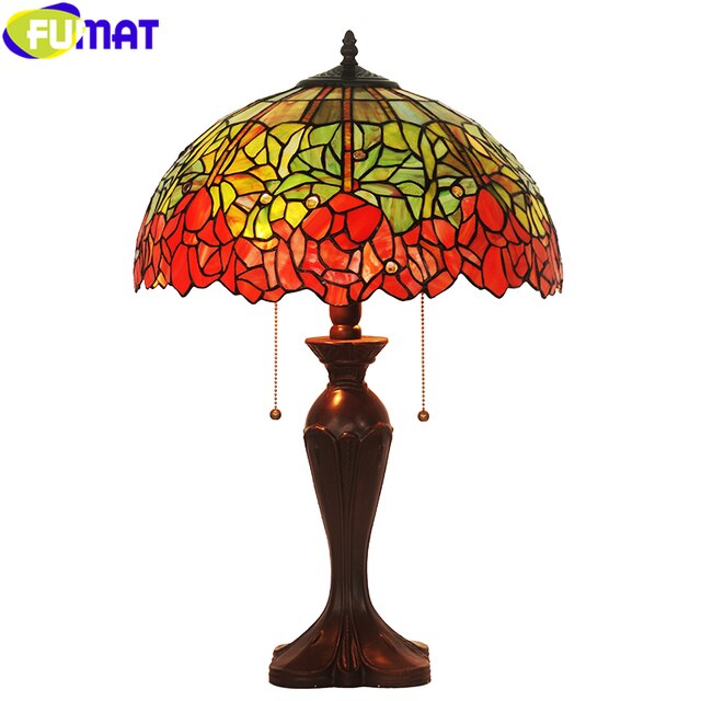 FUMAT Tiffany Style Rose 16 Inches Floor Lamp Stained Glass RF020818