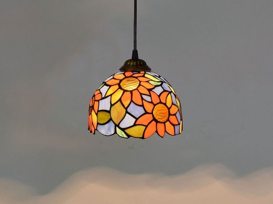 FUMAT Tiffany Style Grape 8 Inches Ceiling Lamp Stained Glass GC020921