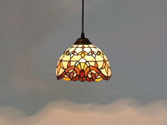 FUMAT Tiffany Style Grape 8 Inches Ceiling Lamp Stained Glass GC020921