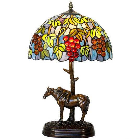 FUMAT Tiffany Style Grape 12-19 Inches Table Lamp Stained Glass GT020903