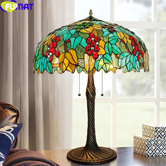 Tiffany Style Grape 20 Inches Table Lamp Stained Glass GT021111