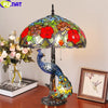 Tiffany Style Peacock 20 Inches Table Lamp Stained Glass PT021110