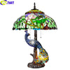 Tiffany Style Peacock 20 Inches Table Lamp Stained Glass PT021110