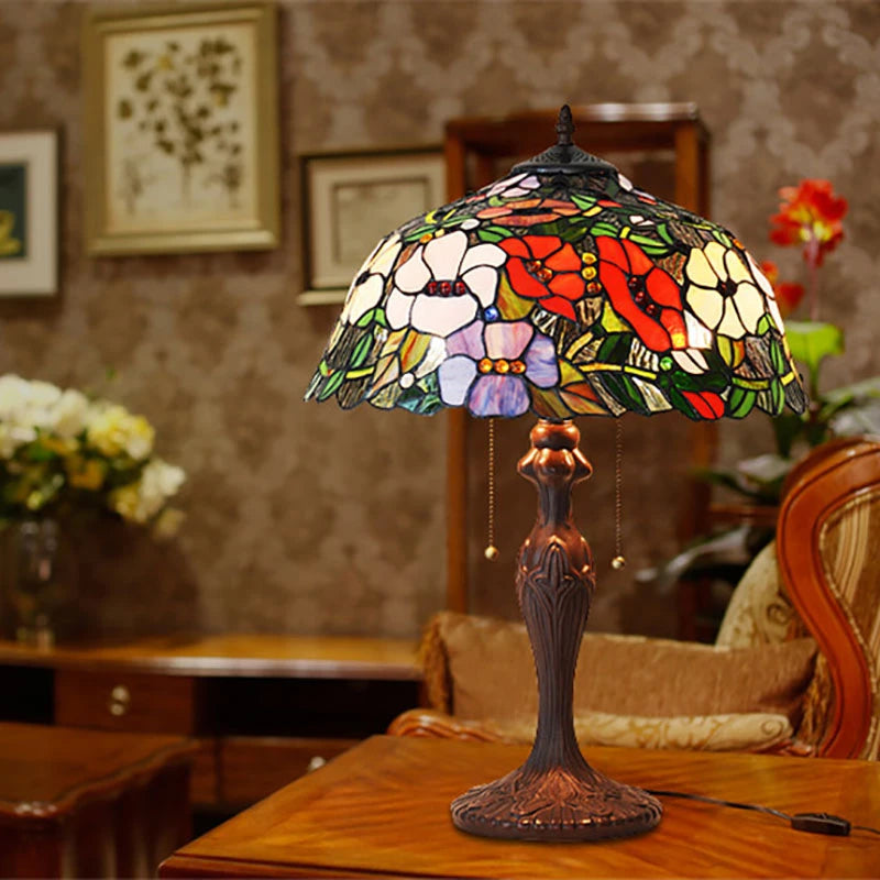 Tiffany Style Rose 16 Inches Table Lamp Stained Glass RT0222512