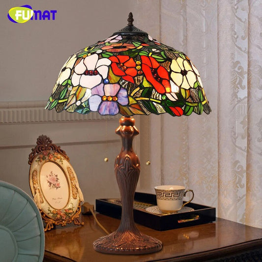 Tiffany Style Rose 16 Inches Table Lamp Stained Glass RT021108