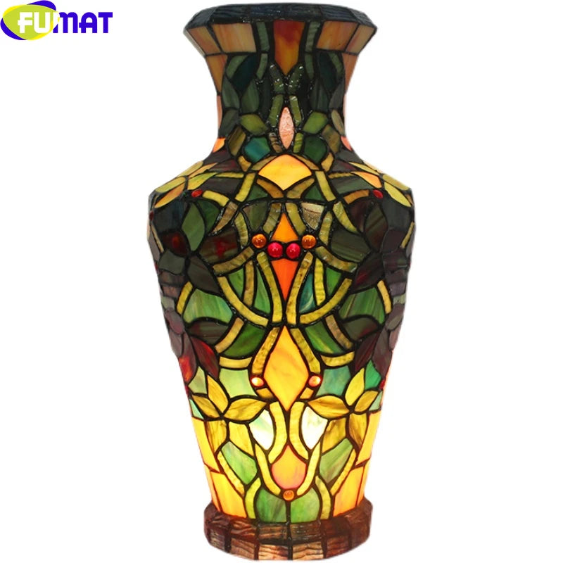 Tiffany Style Vase 9 Inches Table Lamp Stained Glass VT021117