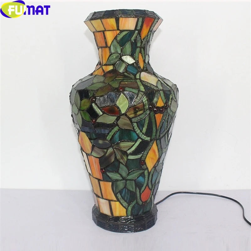 Tiffany Style Vase 9 Inches Table Lamp Stained Glass VT021117