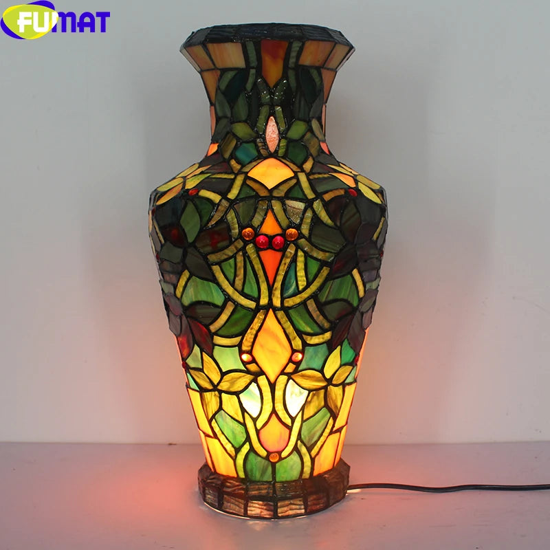 Tiffany Style Vase 9 Inches Table Lamp Stained Glass VT021117