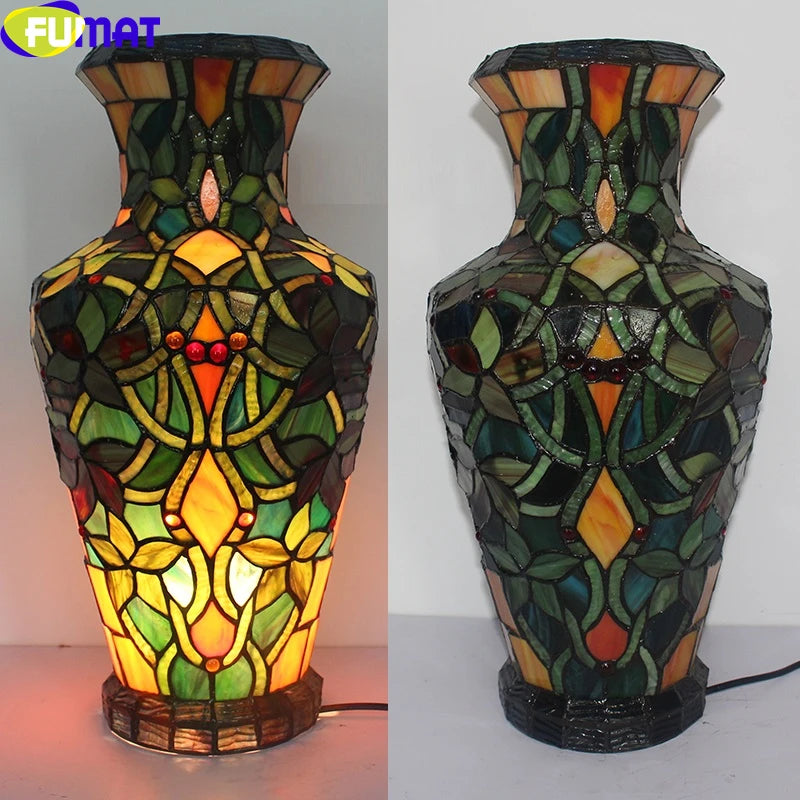 Tiffany Style Vase 9 Inches Table Lamp Stained Glass VT021117