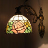 FUMAT Tiffany Style Rose 8 Inches Wall Lamp Stained Glass RW020820