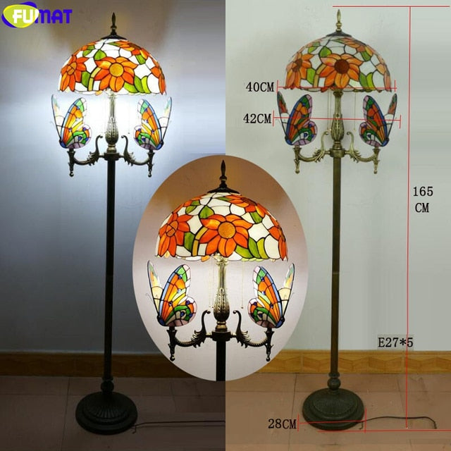 Tiffany Parrot Butterfly Floor Lamp 65 Inches PBF010514