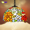 FUMAT Tiffany Style Rose 12 Inches Ceiling Lamp Stained Glass RC020920