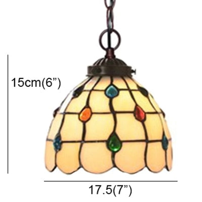 FUMAT Tiffany Style Baroque 6-8 Inches Ceiling Lamp Stained Glass BC020924