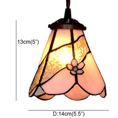 FUMAT Tiffany Style Baroque 6-8 Inches Ceiling Lamp Stained Glass BC020924