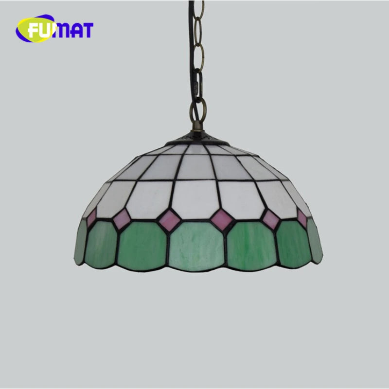 FUMAT Mediterranean Style 12 Inches Ceiling Lamp Stained Glass MC020913