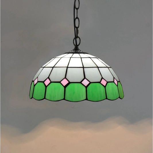 FUMAT Mediterranean Style 12 Inches Ceiling Lamp Stained Glass MC020913