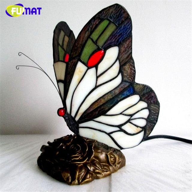 Tiffany Style Butterfly 8 Inches Table Lamp Stained Glass BT022304