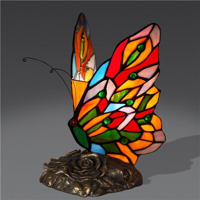 Tiffany Style Butterfly 8 Inches Table Lamp Stained Glass BT022304