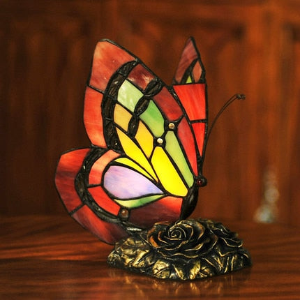 Tiffany Style Butterfly 8 Inches Table Lamp Stained Glass BT022304