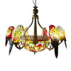 FUMAT Tiffany Style Parrot 32 Inches Pendant Light Stained Glass PP020805