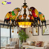 FUMAT Tiffany Style Parrot 32 Inches Pendant Light Stained Glass PP020805