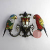 FUMAT Tiffany Style Parrot 20 Inches Wall Lamp Stained Glass PW020811