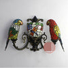 FUMAT Tiffany Style Parrot 20 Inches Wall Lamp Stained Glass PW020811