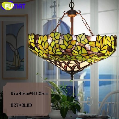 FUMAT Tiffany Style Wisteria 12-18 Inches Ceiling Lamp Stained Glass WC020809