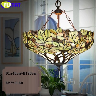 FUMAT Tiffany Style Wisteria 12-18 Inches Ceiling Lamp Stained Glass WC020809