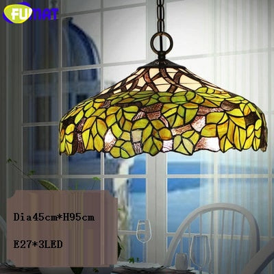 FUMAT Tiffany Style Wisteria 12-18 Inches Ceiling Lamp Stained Glass WC020809