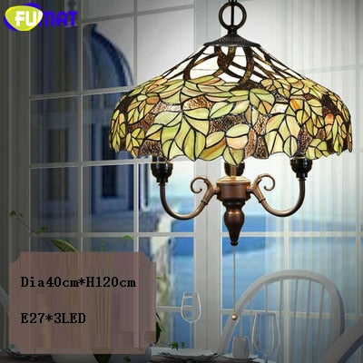 FUMAT Tiffany Style Wisteria 12-18 Inches Ceiling Lamp Stained Glass WC020809