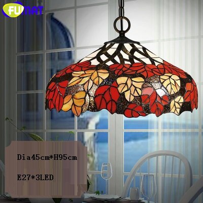 FUMAT Tiffany Style Wisteria 12-18 Inches Ceiling Lamp Stained Glass WC020809