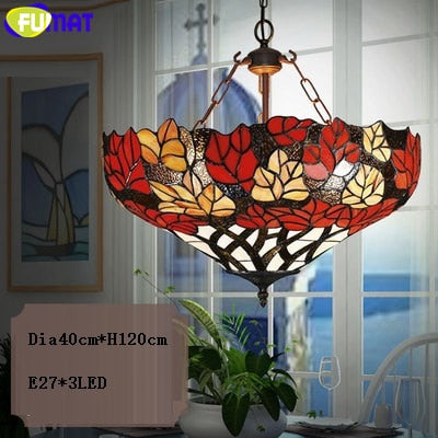 FUMAT Tiffany Style Wisteria 12-18 Inches Ceiling Lamp Stained Glass WC020809