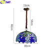 FUMAT Tiffany Style Wisteria 16 Inches Ceiling Lamp Stained Glass WC020807