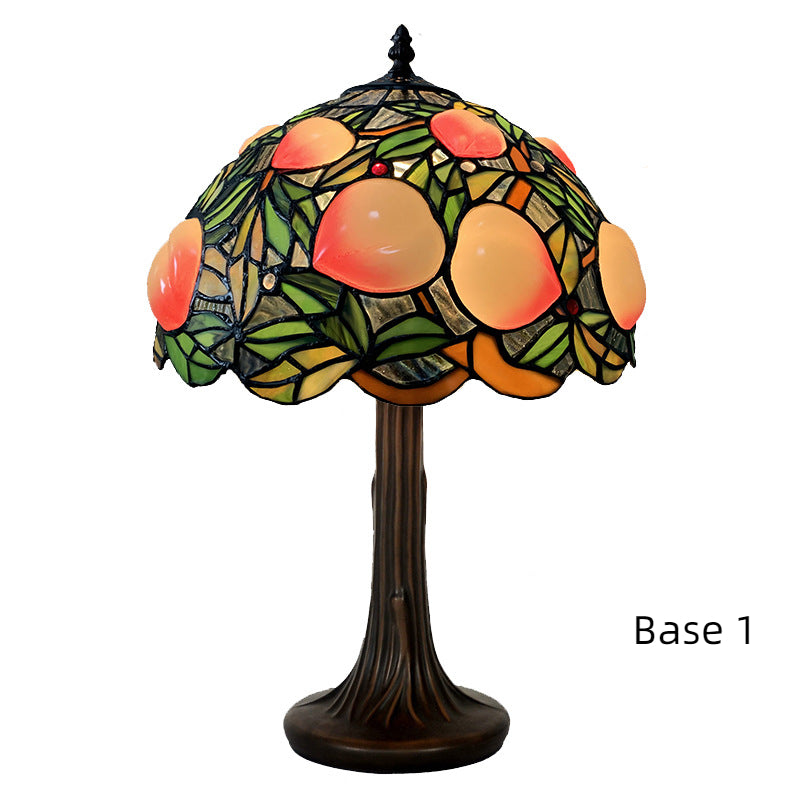 Tiffany Style Peach 12 Inches Table Lamp Stained Glass PT022419